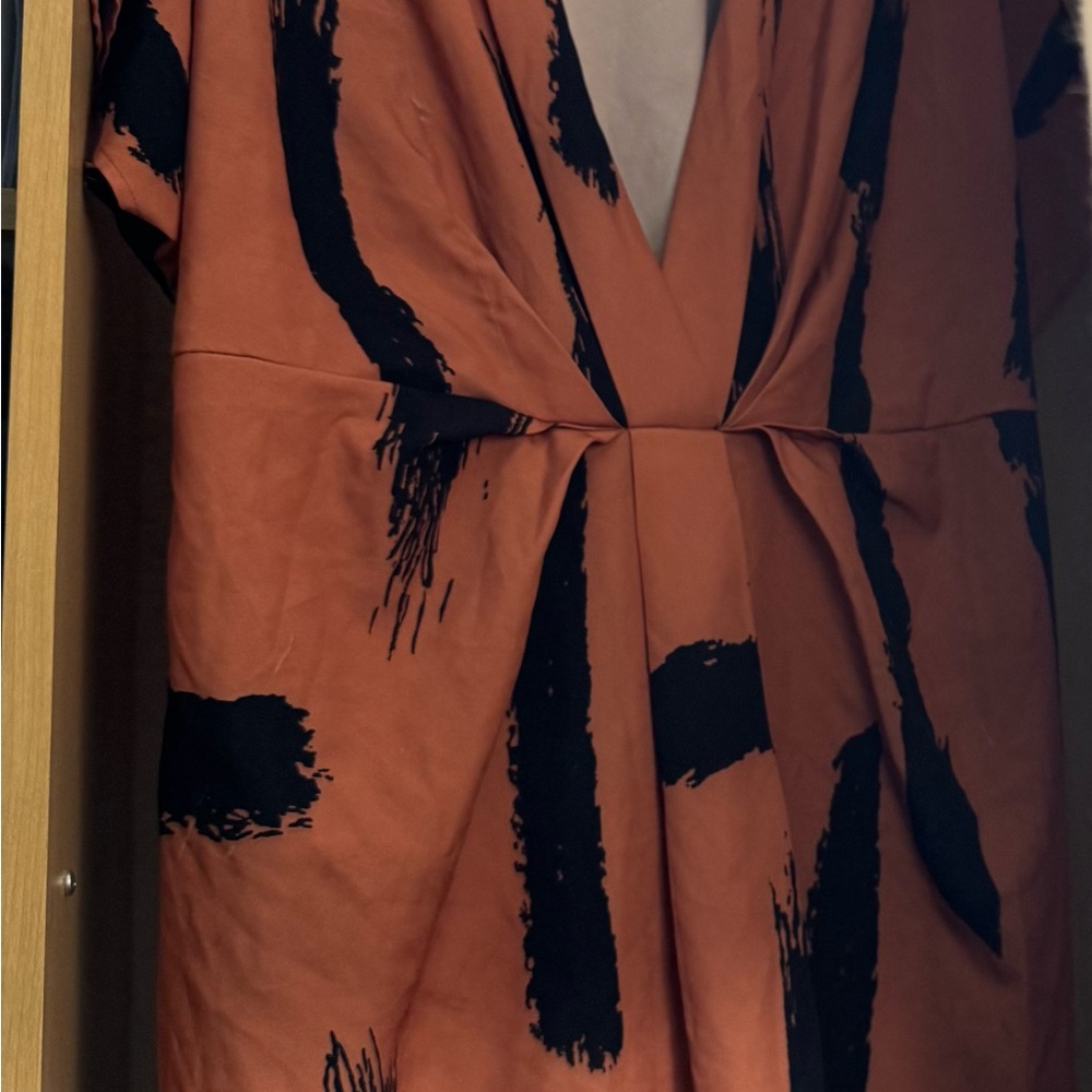 Elegant Black and Orange Women's Dress
